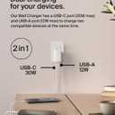 Belkin Dual Port Charger Block 42W, USB-C + USB-A Charger - Super Fast Charging - Samsung Galaxy S25, Apple iPhone 17, Air, Pro, Pro Max, iPad, MacBook, Google Pixel, Nintendo Switch 2 & More - White