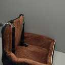 Dog Car Seat Bed 2 in 1 for Small/Medium Dogs up to 35 lbs,Adjustable Safety Leashes,Memory Foam with Soft Fabric Pets Travel Car Bed,Easily Installed in Front and Back seat,Removable and Washable. (Black outside Brown inside)