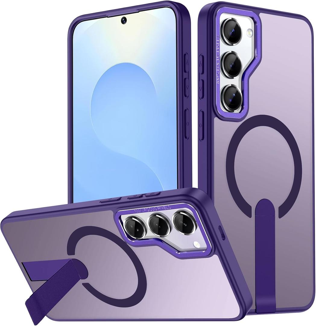 for Samsung Galaxy S23+ Plus Case, [Compatible with MagSafe] S23 Plus Magnetic Case Built-in Invisible Stand [Military-Grade Protection] Shockproof Phone Case for Galaxy S23Plus (Purple)