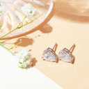 PAVOI 14K Gold Plated 925 Sterling Silver Cubic Zirconia Stud Earrings for Women - Simulated Diamond CZ Earrings