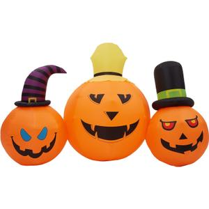 3Pack Pumpkins Inflatables Outdoor Decoration with Build-in LED Light-7.9''Blow Up Yard Decoration Clearance for Holiday/Party/Yard/Garden