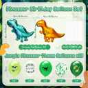 Seematn 2 Set Dinosaur Balloon Stand Kits Dino Green Balloons Sticks Holder with Base, Birthday Party Table Centerpiece Kit for Jungle Themed Decoration Baby Shower Supplies
