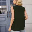 Cakulo Beach Cover Ups for Women Summer Crochet Tops 2025 Hollow Out V Neck Sleeveless Sweater Vest (Green, L)