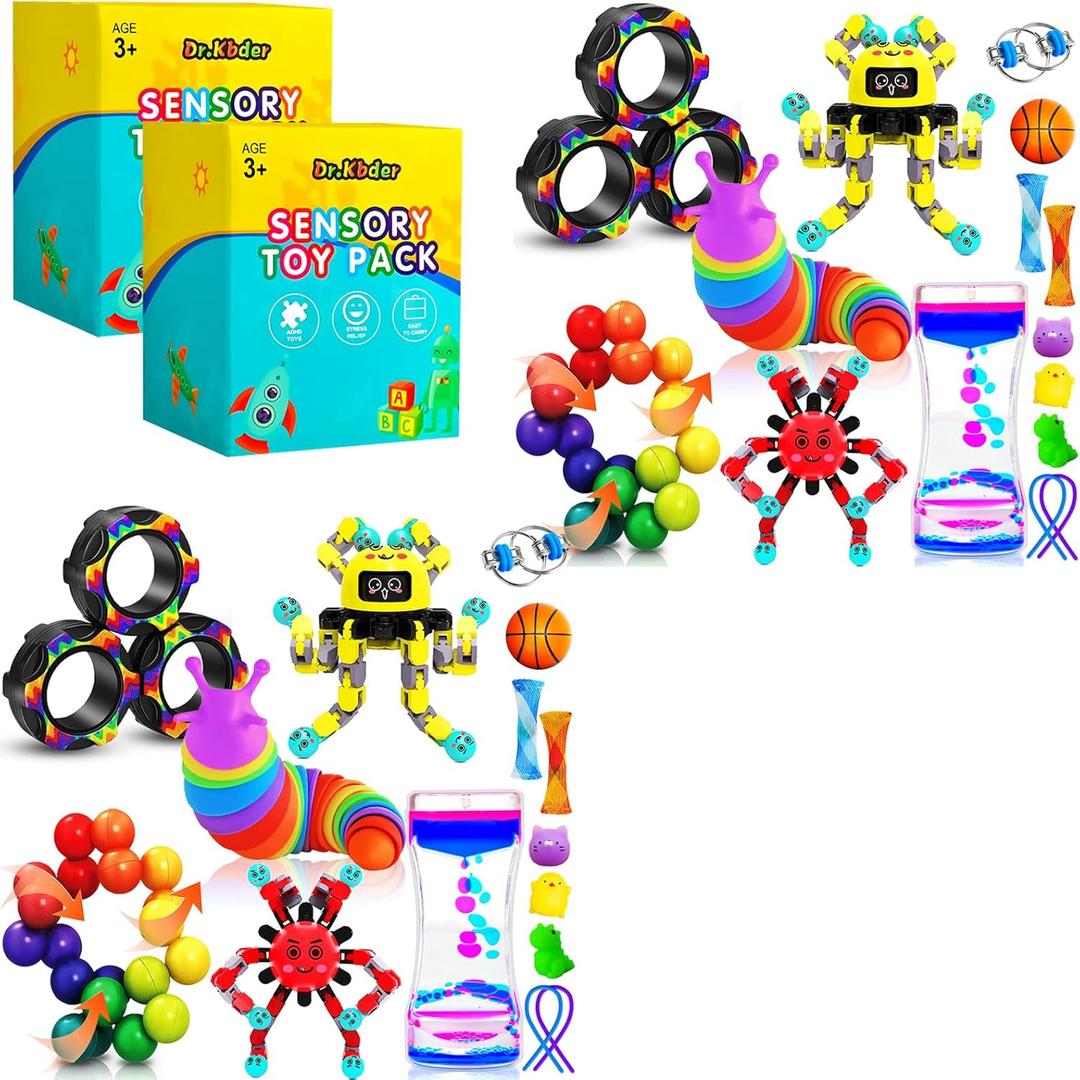 Stocking Stuffers for Kid Adult, 30Pack Fidget Toys Bulk for People Sensory Autism ADHD Autistic Figette Classroom Treasure Prize Box School Special Need Stress Anxiety for Age 5-7 8-12