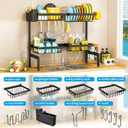 ARSTPEOE 2 Tiers 4 Baskets (one More Than Others) Over The Sink Dish Drying Rack,fits All Sinks (from 24.8" to 35.4"),2-Tier Adjustable Sink Rack,Dishes Rack Kitchen Storage Organizer Space Saving
