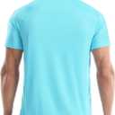 Men's UPF 50+ Swim Shirts, Sun Protection Short Sleeve Rash Guard, Quick Dry T-Shirt for Fishing and Surfing (Blue, L)