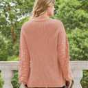 Sovoyontee Women's 2025 Fall Oversized Crewneck Long Puff Sleeve Chunky Knit Pullover Sweater Tops (XL)