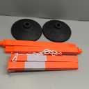 2 Pack Traffic Delineator Post Cones with Weighted Base, Adjustable Orange Safety Cones with Reflective Collars & Plastic Chains, Construction Parking Barrier Cones for Driving Practice Driveway Road