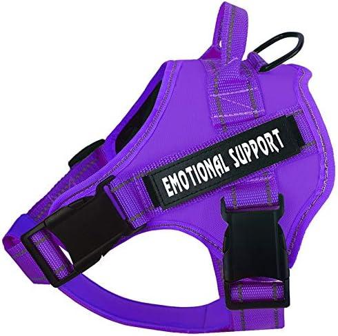 voopet Service Dog Harness, Emotional Support Pet Vest Harness, Reflective Breathable and Adjustable No-Pull ESA Dog Harness for Small Medium Large Dogs (with 4 PCS Removeable Tags) S