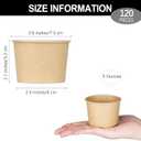 Ruisita 120 Packs Paper Ice Cream Cups 5 Ounce Disposable Soup Bowls Brown Dessert Bowls for Hot or Cold Food Party Supplies Treat Dessert Cups for Sundae Frozen Yogurt