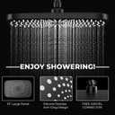 Wide Rain Shower Head With 5 Modes Handheld Showerheads, High Pressure Showerhead Combo with Extension Arm for Bathroom Accessories, Adjustable Shower Head with Anti-Clog Nozzles (Black)