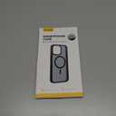 Lamicall Magnetic Case for iPhone 15 Pro Max, for Magsafe - [Diamond Textured Anti-Slip Edge] [Military Grade Shockproof Protection] Translucent Hard Slim Magnet Protective Cover (Black)