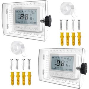 PILISPARK 2PC Thermostat Lock Box,Thermostat Cover with Lock,PC Wall Thermostat Lockbox,Fits Thermostats 4.8" H x 6" W or Smaller,Mainly for Home Thermostat (Set Of 2), 4 Pieces