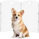 Modern Frame Clear Acrylic Freestanding Pet Gate - 24" High Extra-Wide Folding 6-Panel Dog Barrier for Doorways, Stairs & Large Openings, Indoor Fence for Dogs, Puppies & Cats