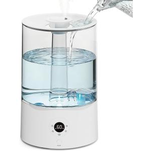 Electactic 4L Top Fill Humidifier for Bedroom, Auto Constant Humidity, Smart Control, Quiet Ultrasonic Cool Mist, 360 Nozzle, 3 Mist Levels, 7-Color Light for Home Office Baby Room