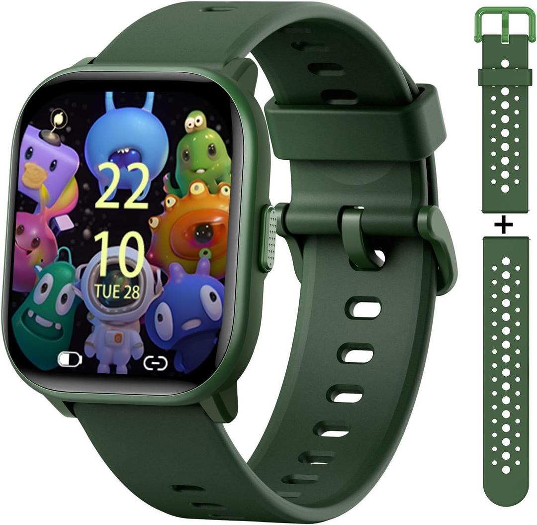Kids Watch for Girls Boys with IP68 Waterproof, Girls Watch with 19 Sports Modes, Sleep Tracking, Pedometer, Stopwatch, Kids Activity Tracker, Birthday Gifts for Girls Age 6-15 Years Old (Green)