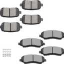Front Rear Quiet D1273 D1326 Ceramic Brake Pads Sets Replacement for Chrysler Town & Country,08-12 for Dodge Grand Caravan,09-13 for Dodge Journey,12 for Ram C/V,09-12 for VW for Routan