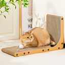 Value 2-Pack 23.6 Inch L-Shaped Cardboard Cat Scratcher, Dual Use (Vert/Horiz) Scratch Pad with Toy Balls, Wall-Mountable Furniture Protector Cat Scratchers for Indoor Cats, Couch & Wall