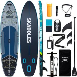 Skaddles 1’6 × 35" Inflatable Stand Up Paddle Board with Beginners SUP Accessories