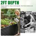 Galvanized Raised Garden Bed Kit Outdoor Patio,6x3x2ft Large Rectangular Metal Planter Boxes,Deep Root Box Planter for Gardening, Vegetables, Flowers, Herbs, 1 Pack, Black
