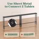 SUPERJARE 78.8 Inch Narrow Console Table with Outlet, Sofa Tables, Behind Couch Table, Long Entryway Tables with Charging Station, for Living Room, Black