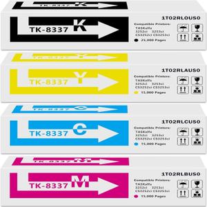 TK8337 TK-8337 Toner Cartridge Compatible for Kyocera TK-8337 TK-8337K TK-8337C TK-8337M TK-8337Y for Kyocera TASKalfa 3252ci 3253ci CS3252ci CS3253ci Printers (4-Pack, BK CMY)