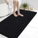 Arotive Luxury Bathroom Rugs 44x24, Extra Soft Thick Absorbent Shaggy Chenille Bath Rugs, Non-Slip Machine Wash Dry, Bath Mats for Bathroom Floor, Tub and Shower, Home Decor Accessories, Black