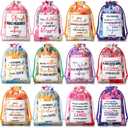 Sanwuta 60 Pcs Mother's Day Christian Drawstring Gift Bags Bulk Church Gifts Floral Inspirational Religious Bible Verse Candy Bags for Women Mom Mother's Day Party Favors