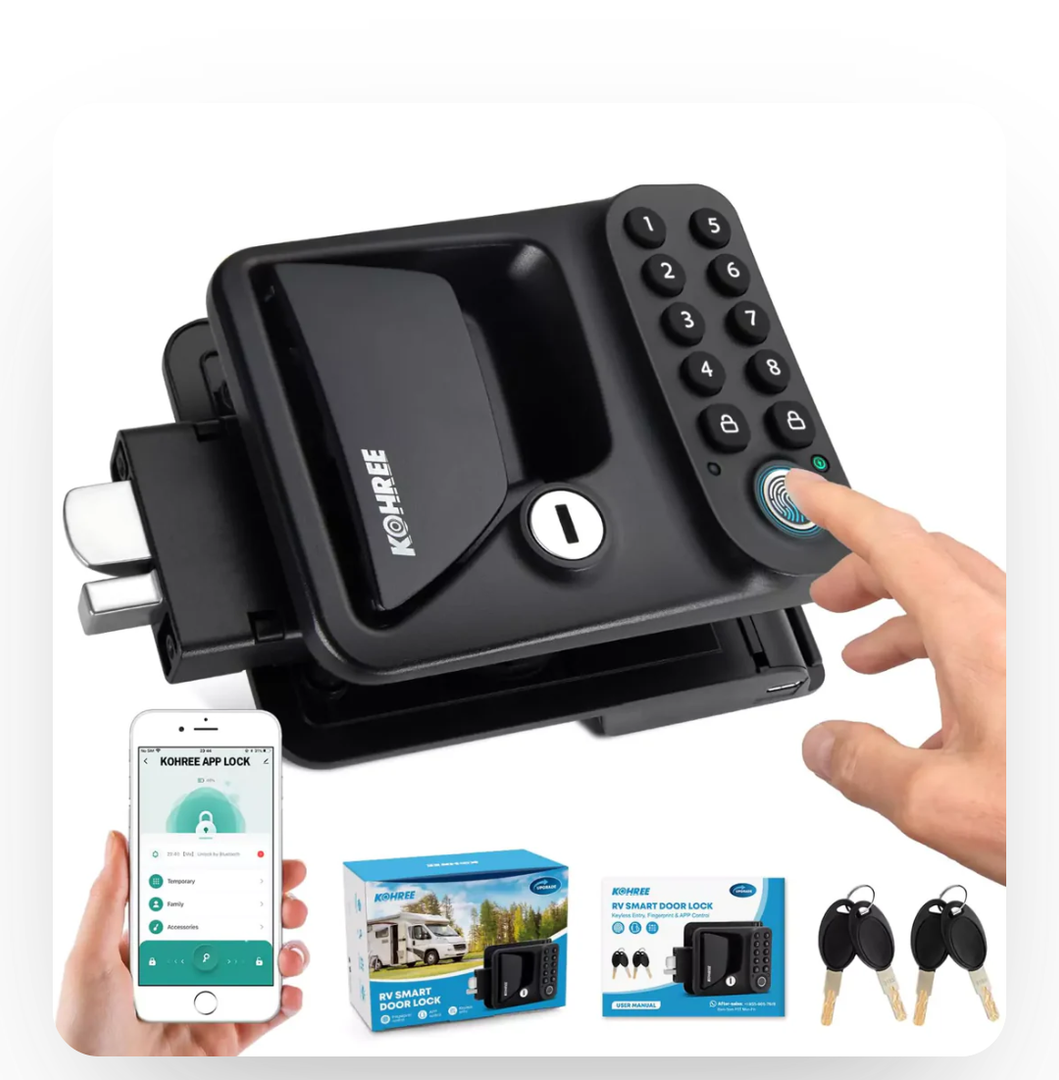 Kohree RV Keyless Door Locks With 4 in 1 Bluetooth Fingerprint Keypad