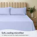 LuxClub 4 PC Sheet Set Bed Sheets Deep Pockets 16" Eco Friendly Wrinkle Free Cooling Machine Washable Hotel Bedding Silky Soft - Sky Blue King