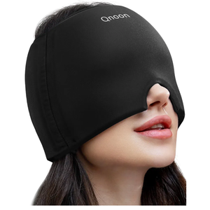 Qnoon Migraine Relief Cap, Headache Relieve Cap Mask Products, Cooling Odorless Gel Ice Head Wrap for Tension, Stress, Hangover & Puffy Eyesn 