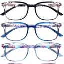 5 Pack Reading Glasses Blue Light Blocking for Women,Computer Readers with Spring Hinge, 1.0 x