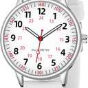 Nurse Watch for Women Waterproof Analog Silicone Watch with Second Hand Nursing Watch (White)
