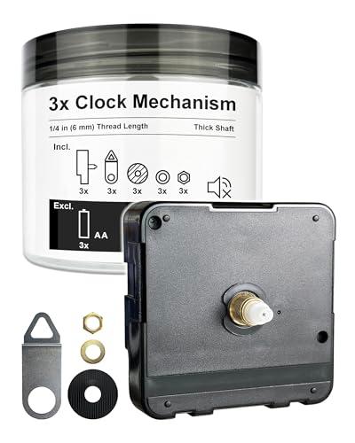 MCDFL Battery Operated Clock Mechanism Replacement Kit, Silent Quartz Clock Movement with Hands and Motor, DIY Repair Parts for Wall & Desk Clocks Works
