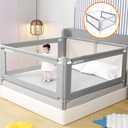 Bed Guard Rail for Toddlers - 3 Sides Safety Baby Bed Rail Guard with Reinforced Large S-Shape, Infants Height Adjustment Guardrail for King Size Bed -3 Pack, 78.7x78.7x74.8