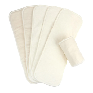 Mama Koala 6Layer Natural Cotton Cloth Diaper Inserts, Adjustable and Reusable for Any Baby Cloth Diaper (6 Pack)