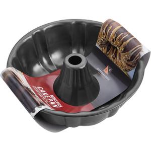 KITESSENSU 9 inch Non-Stick Cake Pans, 12 Cups Premium Fluted Pans for baking, Heavy Duty Carbon Steel Tube Baking Mold, Gray