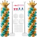 2 Sets Balloon Column Stand Kit, Balloon Stand, Balloon Arch Stand, 7 Feet Height Adjustable Balloon Tower Pillar with Reusable Metal Telescopic Design for Party Decoration