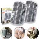Kingtree Cat Corner Scratcher Self Groomer with Catnip, 2 Pack Softer Cat Face Scratchers Wall Corner Grooming Massage Combs for Long & Short Fur Cats (Gray)