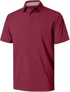 NIASHOT 
Mens Polo Shirts Shorts Sleeve Golf T Shirts for Man Summer Casual Dry Fit Moisture Wicking Beach Vacation Tshirts Fishing Shirts Dad Gift Red L