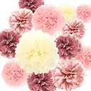 Rose Gold 13th Birthday Party Decors , Rose gold Glittery Happy 13th Birthday Banner,Poms,Sparkling Hanging Swirls Kit for 13th Birthday Party Supplies