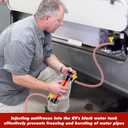 RV Antifreeze Hand Pump Kit Water Liquid Fuel Transfer Manual Pump for Gas Oil with 2 39.4inch Clear PVC Hoses 4 Clamps for Winterizing RV Trailer Camper Boat Winterization