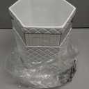 Creative Scents Quilted Mirror White Bathroom Trash Can 1.58 Gal / 6L – Decorative Waste Basket for Bathroom  Space Friendly Mirrored Wastebasket Bin, for Elegant Powder Room or Bedroom Decor