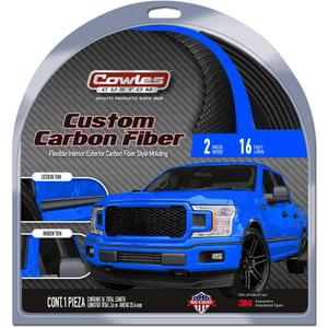 Cowles S38905 Custom Carbon Fiber Style Molding for Trucks and SUVs (2 in by 16 ft, Black)