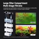 AQUASMITH Hang on Back Aquarium Filter,No-Hum Whisper-Quiet for 25-35 Gal | 172GPH Small Canister Filter,Multi-Layered Filtration,Bottom Anti-Dry Burn Motor,DIY Extra-Large Filter,Adjustable Flow Rate