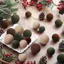 48 Pcs Velvet Christmas Balls Flocked Christmas Tree Ornaments Xmas Plastic Shatterproof Neutral Hanging Ornament for Xmas Tree Home Party Decorations(1.57/1.97/2.36 Inch,Classic Color)