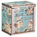 High End Glass Jewelry Box for Women, 5 Layer, Bird & Floral | Large Jewelry Organizer with 2 Side Doors & Mirror, Velvet-Lined Storage, For Rings Necklaces Earrings Watches, Gift