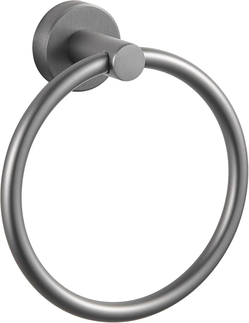 Cobbe Towel Ring, Hand Towel Holder for Bathroom Wall Mounted, Bathroom Towel Rack Round, Towel Hanger for Bathroom, Kitchen, Rv (Gunmetal Grey)