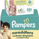 Pampers Swaddlers Disposable Baby Diapers Size 4, 150 Count with Sensitive Water Based Baby Wipes 4X Pop-Top Packs (336 Count)