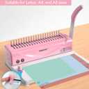 MAKEASY Binding Machine, 21-Hole, Comb Binding Machines with 100PCS Comb Bindings Spines, Comb Binder for Letter Size, A4, A5 Paper